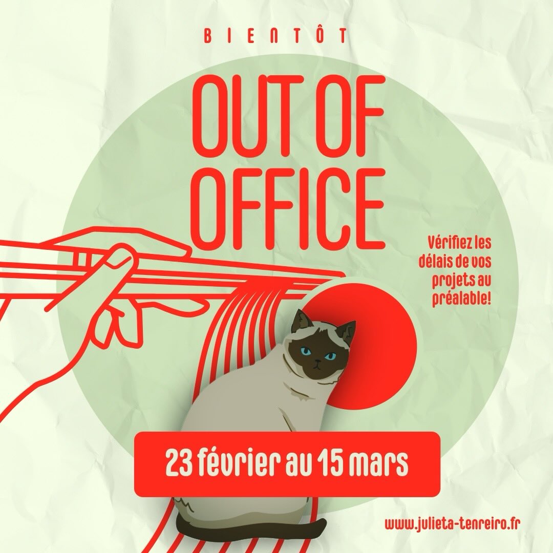 ✨ Information importante ✨

Je serai absente du 23 février au 15 mars.
Pendant cette période, je serai moins disponible, mais je ferai mon possible pour répondre aux messages essentiels.

👉 Les nouveaux projets et collaborations reprendront à mon retour.
Merci pour votre compréhension et votre confiance!

À très vite,
#GraphisteIndépendant #IdentitéVisuelle #EntrepreneursCréatifs