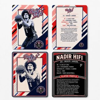 Déclinaison de cartes de collection & goodies réalisés autour de l’univers de Paris Basketball 🏀
Entre esthétique rétro, culture pop et identité sportive, l’objectif était de créer des visuels collectors avec une vraie personnalité graphique.
Un projet mêlant illustration, mise en page, branding et direction artistique autour de l’énergie du basket parisien. 🔥

#ParisBasketball #GraphicDesign #TradingCards
