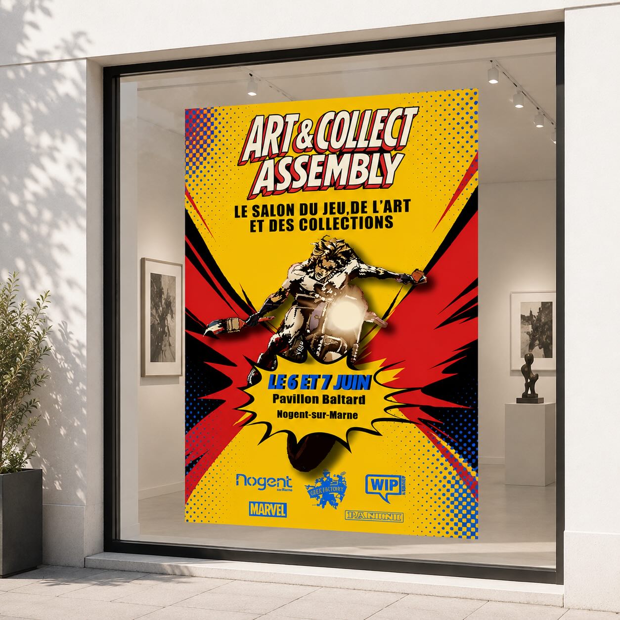 Nouvelle création d’affiches et flyers réalisées pour le Salon Art & Collect Assembly 🎨✨

Pour ce projet, l’objectif était de concevoir une affiche à forte identité visuelle, inspirée de l’univers comics vintage et de la pop culture, capable de capter immédiatement l’attention et transmettre l’énergie de l’événement.

Character design: @sofiatsu.ill 

#PosterDesign #GraphicDesign #VisualIdentity

——

New poster and flyer design created for Art & Collect Assembly 🎨✨

I love creating visuals that do more than simply provide information — they tell a story and create a real visual presence.