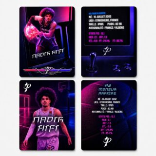 Déclinaison de cartes de collection & goodies réalisés autour de l’univers de Paris Basketball 🏀
Entre esthétique rétro, culture pop et identité sportive, l’objectif était de créer des visuels collectors avec une vraie personnalité graphique.
Un projet mêlant illustration, mise en page, branding et direction artistique autour de l’énergie du basket parisien. 🔥

#ParisBasketball #GraphicDesign #TradingCards