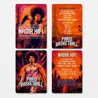 Déclinaison de cartes de collection & goodies réalisés autour de l’univers de Paris Basketball 🏀
Entre esthétique rétro, culture pop et identité sportive, l’objectif était de créer des visuels collectors avec une vraie personnalité graphique.
Un projet mêlant illustration, mise en page, branding et direction artistique autour de l’énergie du basket parisien. 🔥

#ParisBasketball #GraphicDesign #TradingCards