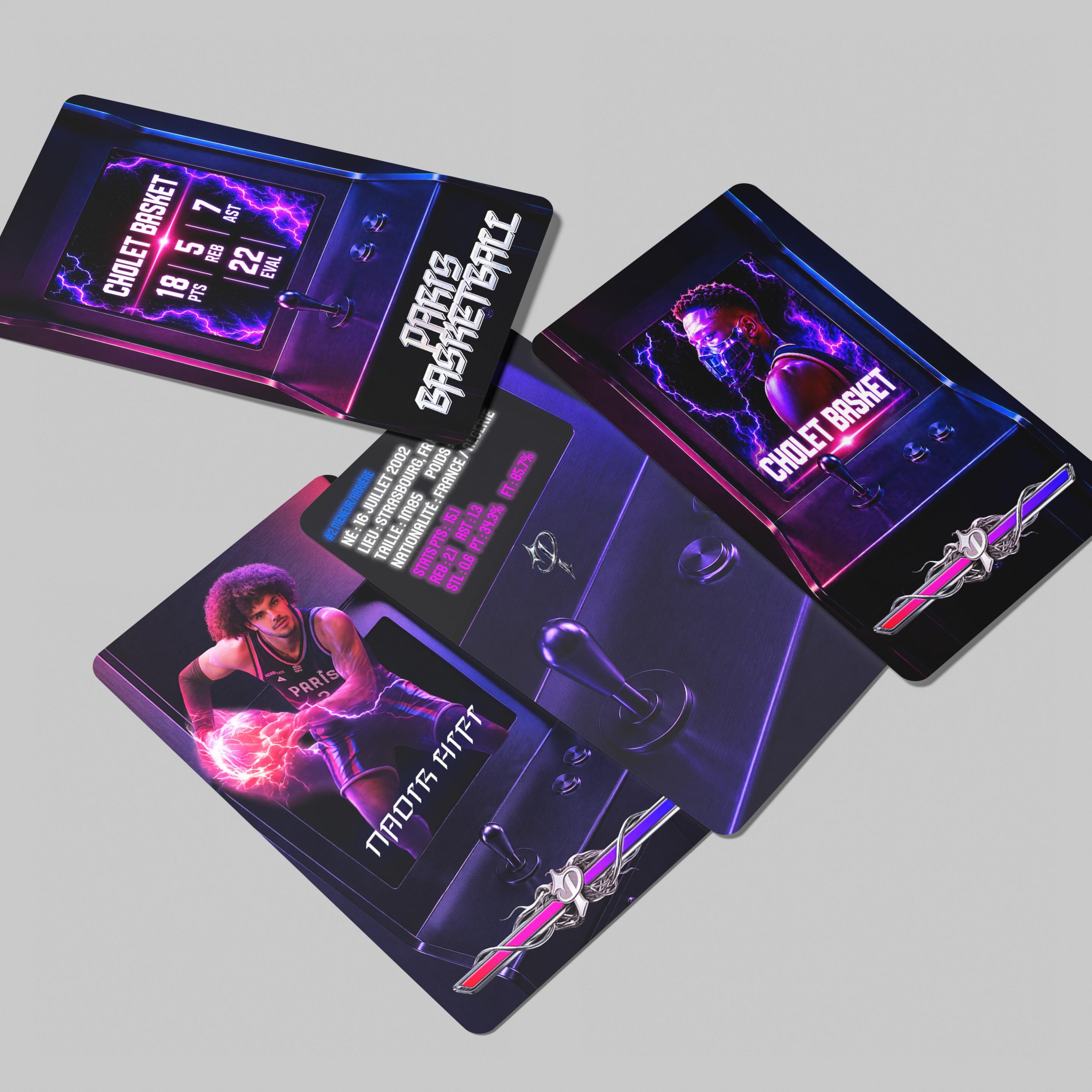 Quand la demande implique du rétro gaming!
Déclinaison de cartes de collection & goodies réalisés autour de l’univers de Paris Basketball 🏀
Entre esthétique rétro, culture pop et identité sportive, l’objectif était de créer des visuels collectors avec une vraie personnalité graphique.
Un projet mêlant illustration, mise en page, branding et direction artistique autour de l’énergie du basket parisien. 🔥
#ParisBasketball #GraphicDesign #TradingCards